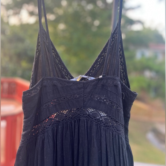 ZARA LACE INSERT MIDI DRESS - Picture 8 of 8